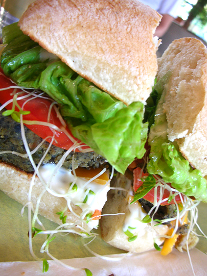 A solid veggie burger with good flavor and texture. (Photo: lara604 on Flickr.)