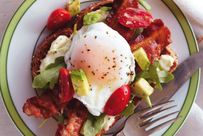 Eggs Benedict BLT With Avocado-Tomato Relish Recipe