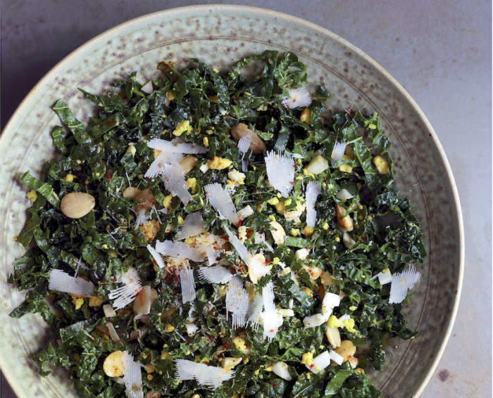 Smoky Kale Salad With Toasted Almonds And Egg Recipe