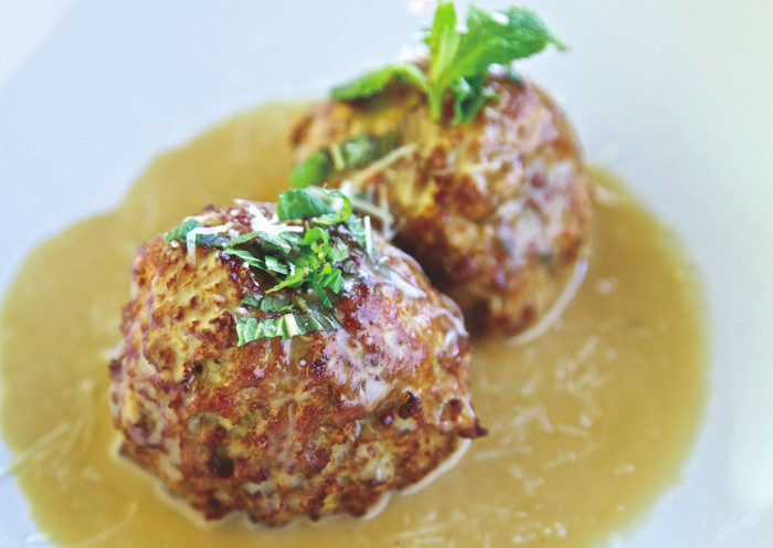 lamb meatballs with foie gras sauce