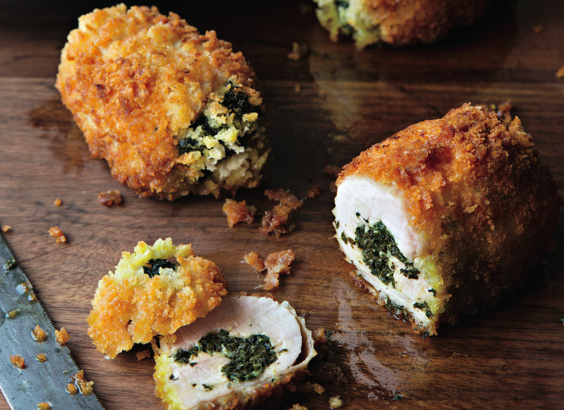 Chicken Kiev With Goat Cheese And Chopped Greens Recipe - Food Republic