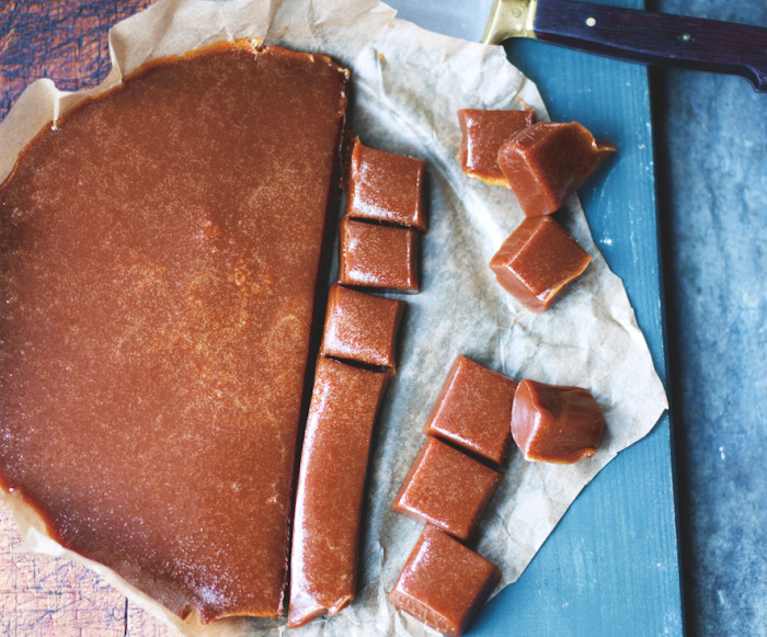 Sprinkle smoked sea salt flakes over soft, luscious caramels for a sumptuous taste sensation.