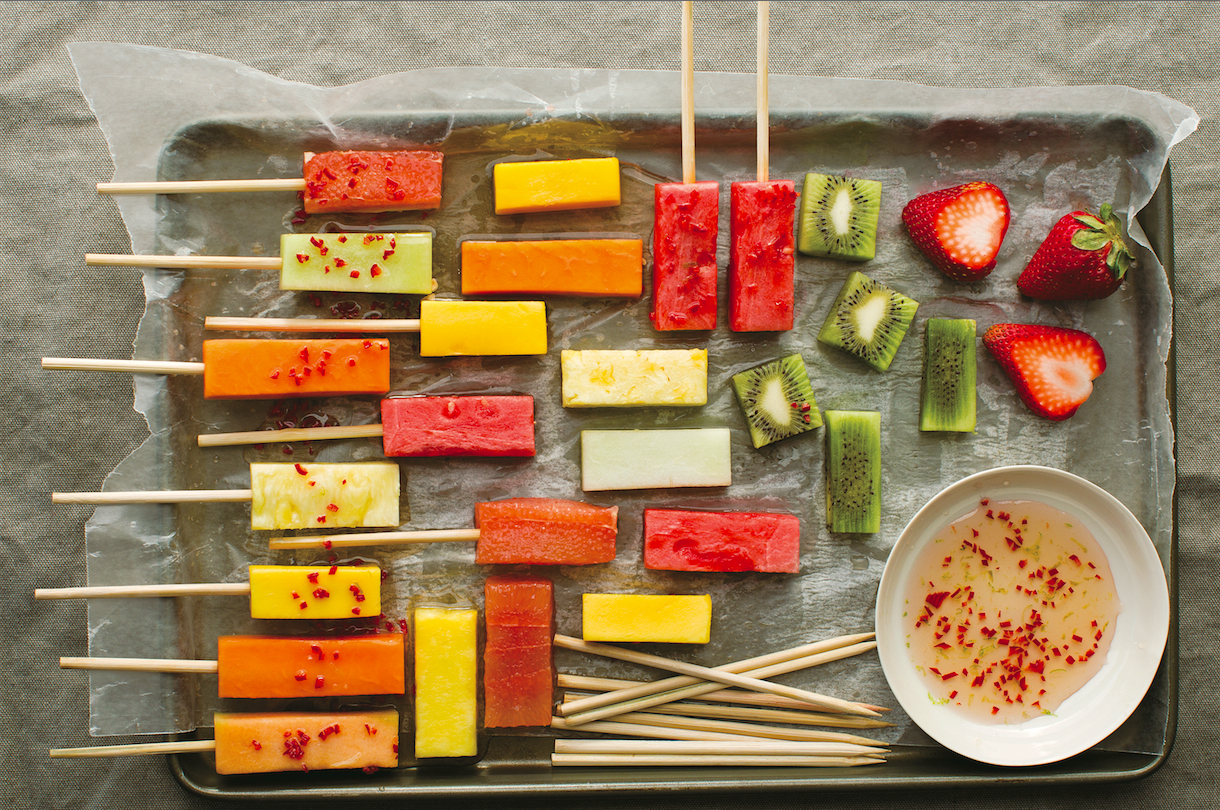 Nature's Candy Fresh Fruit Sticks With Lime And Chili Syrup Recipe