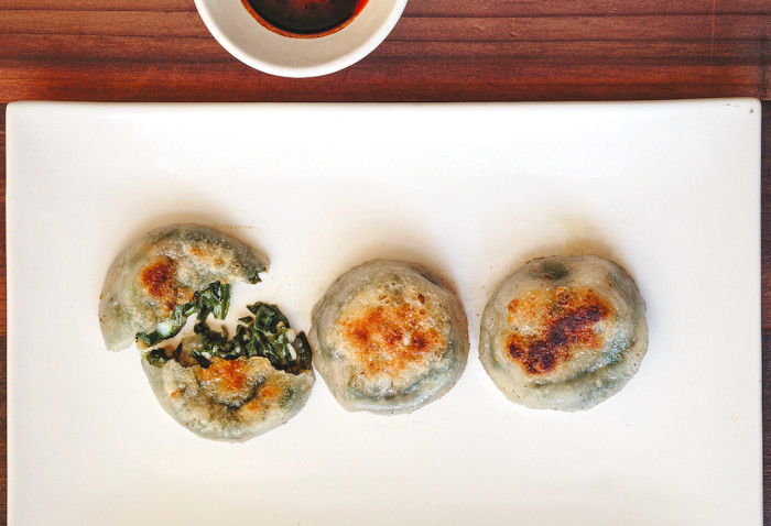 chive cakes