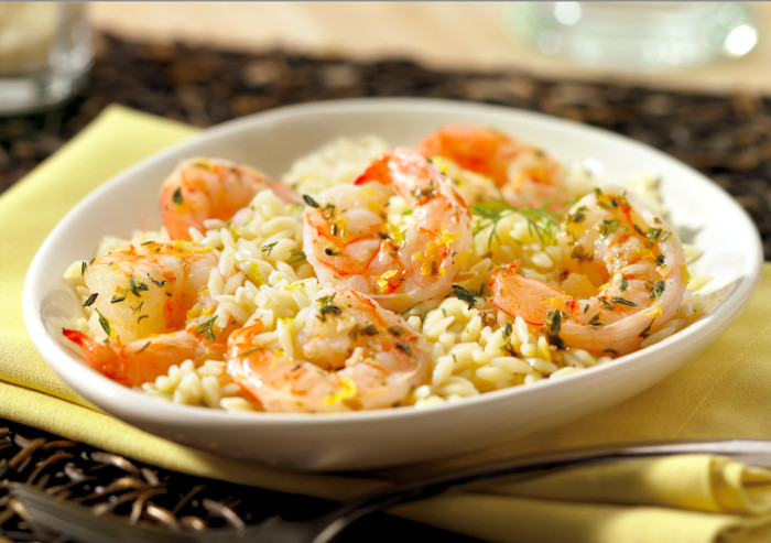 shrimp with dill orzo