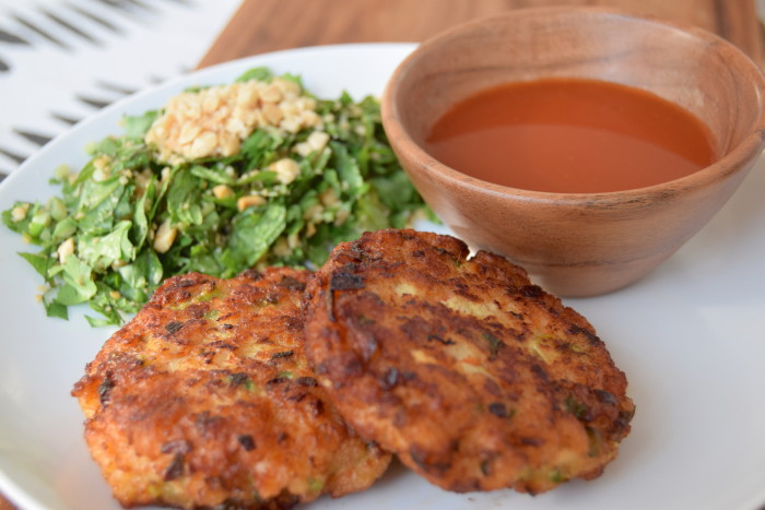 Sweet and fiery hot watermelon sauce is the perfect hit of spicy acidity for Thai shrimp cakes. (Photo: Paul Harrison.)