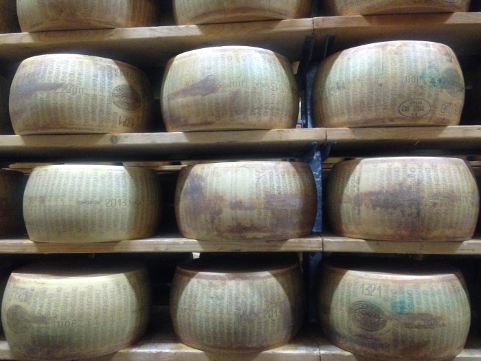 Parmigiano-Reggiano wheels aging (Photo: Jenny Miller)