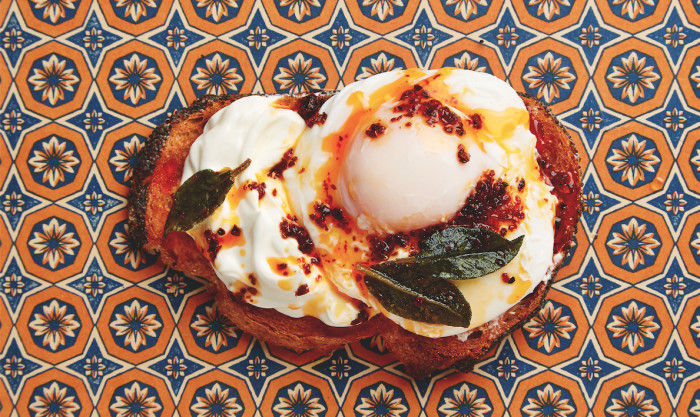 Love poached eggs? Poach 'em Turkish style and display your posh toast for all to see. 