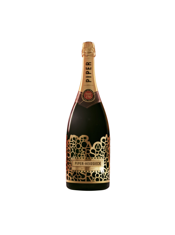 The label was designed by the 230-year-old French champagne makers Piper-Heidsieck.