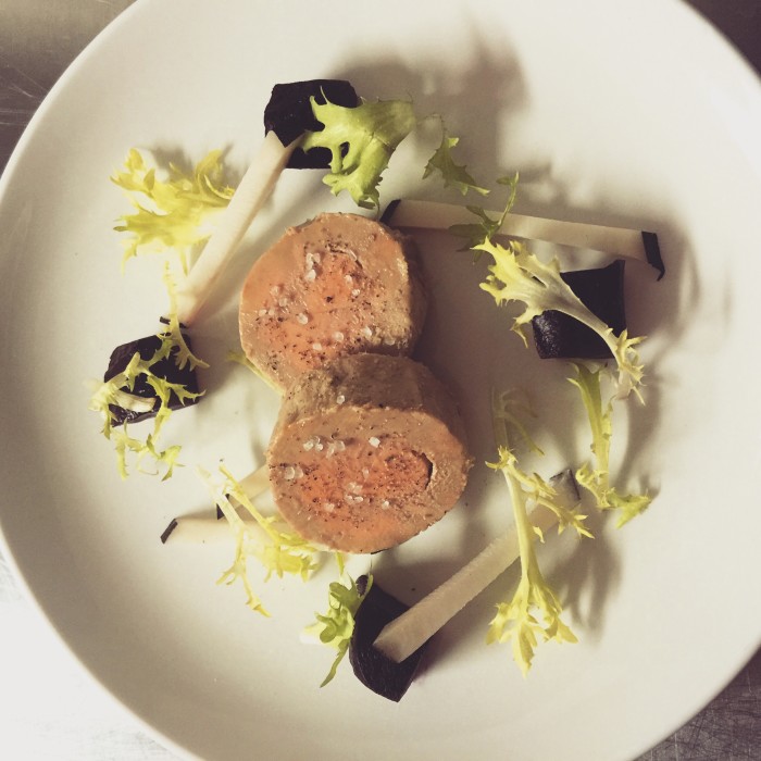 Neo-French classics can be found on the menu at Le Garage, including this foie gras torchon.