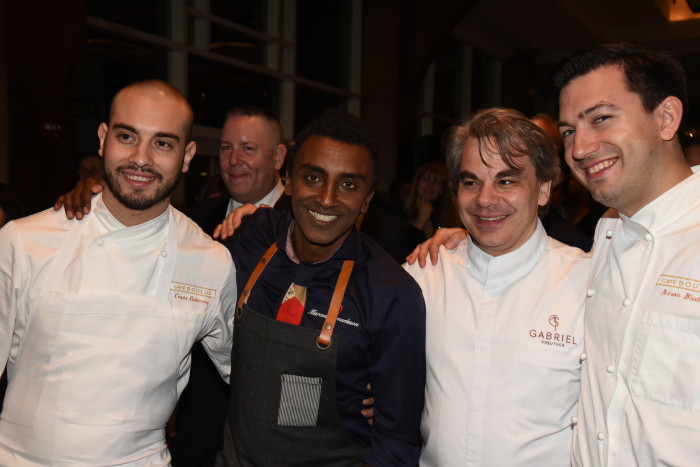 Marcus Samuelsson, Gabriel Kreutzer and chefs from Cafe Boulud.