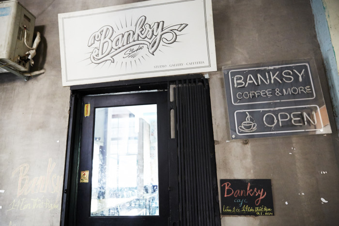 Banksy Studio Café is adorned with a wide mix of knickknacks.