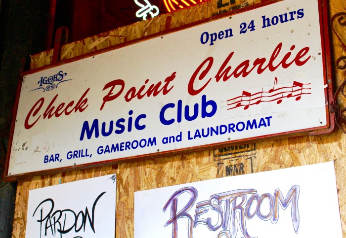 Currently undergoing an exterior face-lift, Checkpoint Charlie offers 24 hours worth of services.