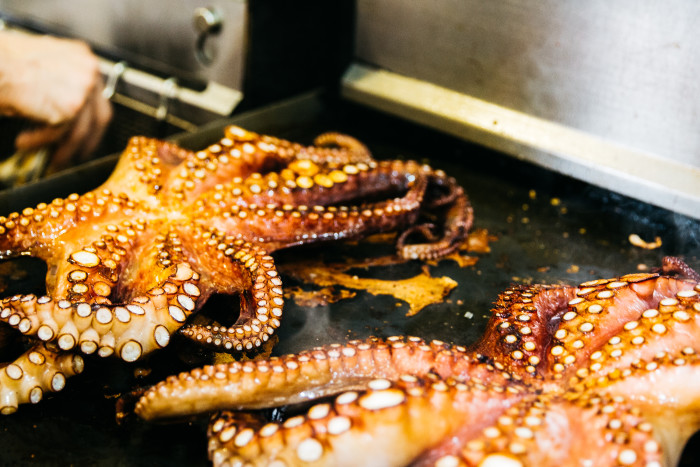 Whole grilled octopus at Mason Pacific. (Photo courtesy of Mason Pacific.)
