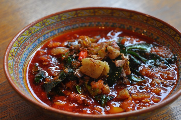 Half of this jungle curry is made with the spiciest chili used in Thai cuisine.
