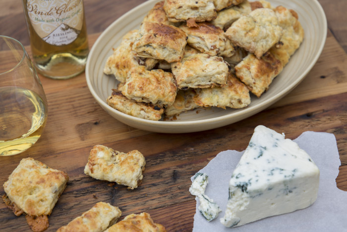Pacific Rim's dessert wine pairs unexpectedly well with these savory biscuits. (Photo: Caroline Chambers.) 