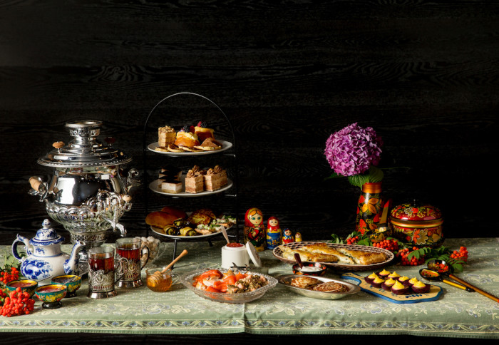 The newly-launched Russian Tea at Headwaters at the Heathman features traditional sweet and savory bites. (Photo credit: John Valls)