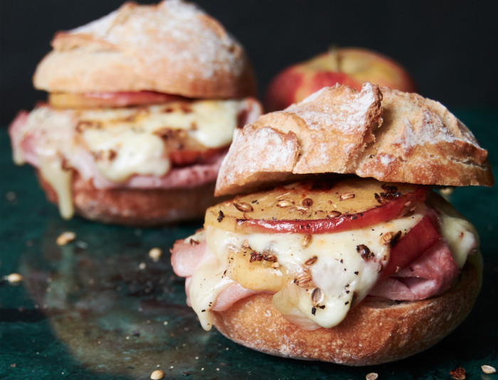 Apple, Ham And Raclette Sandwich
