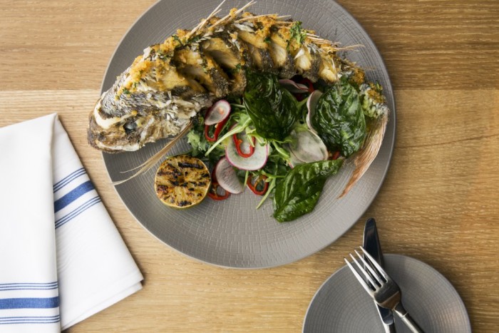 Chef Carolynn Spence turns out beautiful, creative seafood at Shaker+Spear in the hip Palladian Hotel (Photo credit: Charity Burggraaf)