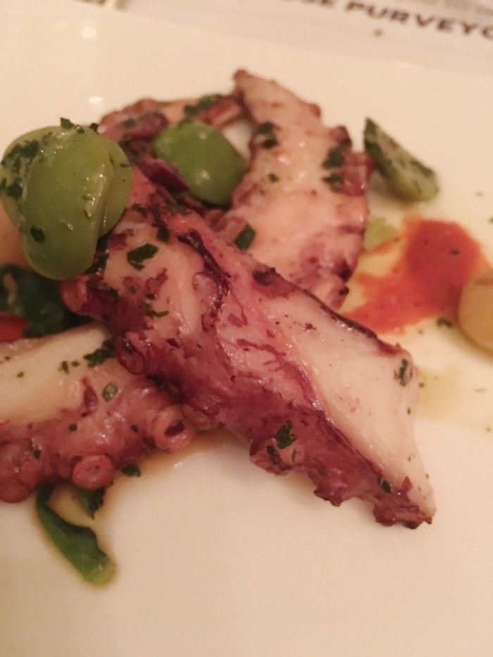 Sustainable octopus is flown into Costa di Mare already tenderized. (Photo: Tiffany Do.)