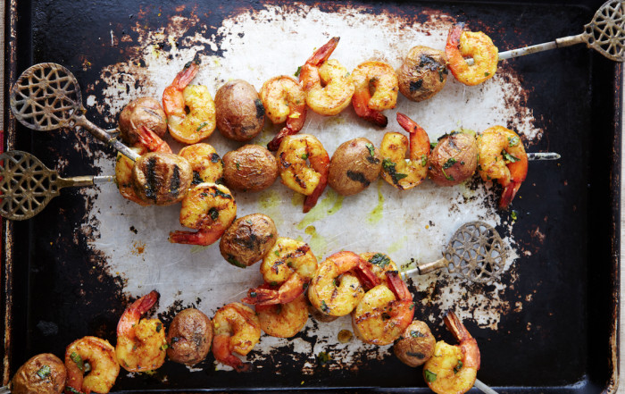 Shrimp And Potato Kebabs