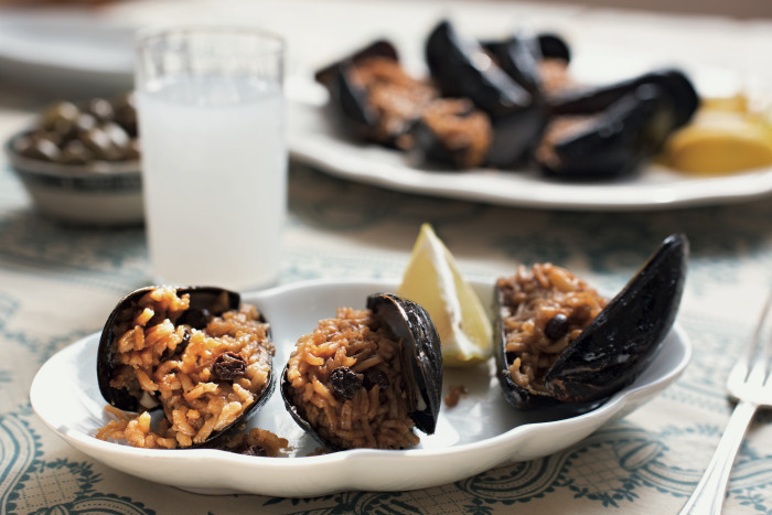 rice-stuffed mussels