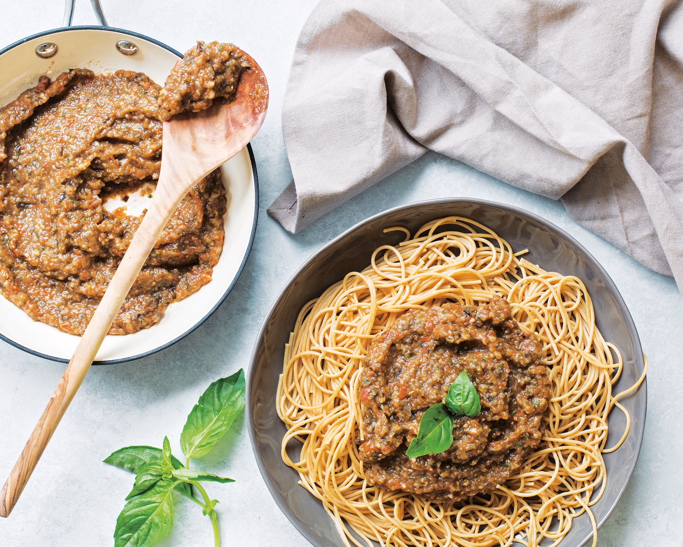 Grilled Japanese Eggplant And Roasted Tomato Sauce