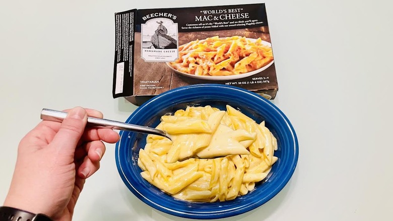 Box of cooked Beecher's World's Best Mac & Cheese