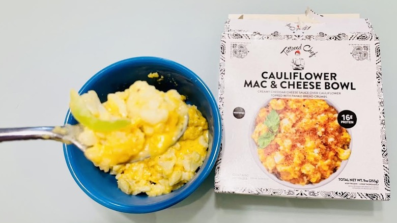 Box of cooked Tattooed Chef Cauliflower Mac & Cheese
