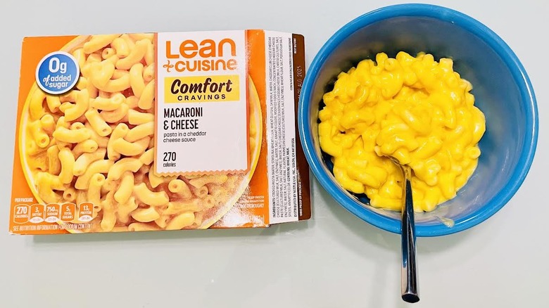 Box of cooked Lean Cuisine Mac and Cheese
