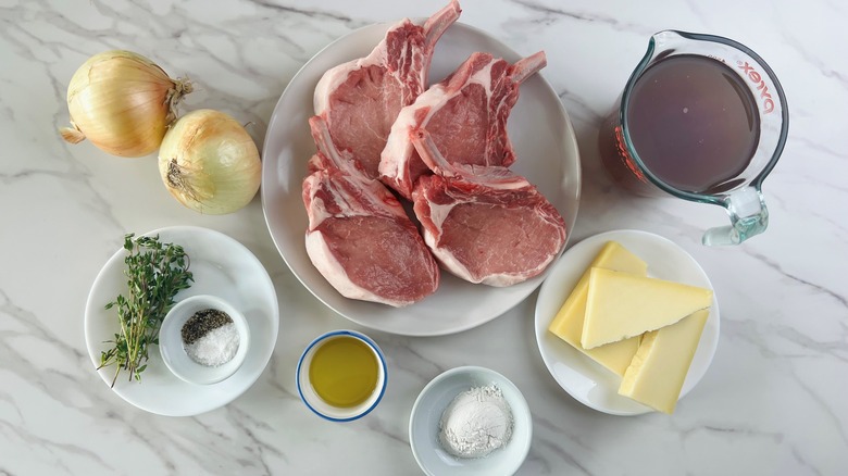 ingredients for French onion pork chops