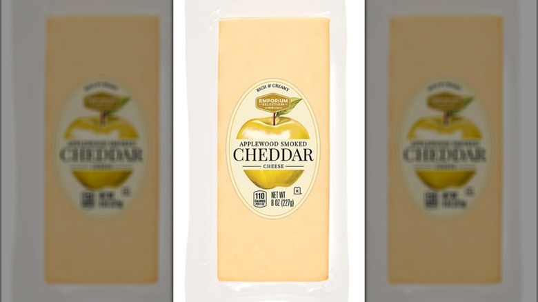 Package of Aldi Applewood Smoked Cheddar Cheese