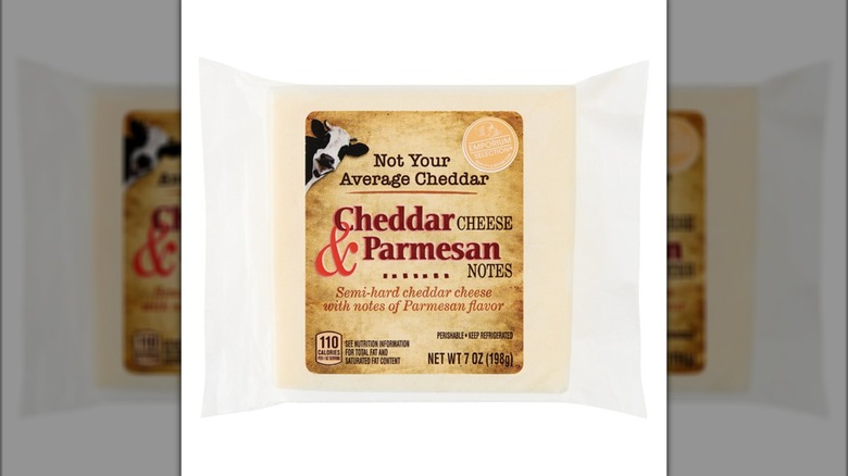 Package of Aldi Cheddar Parmesan Cheese