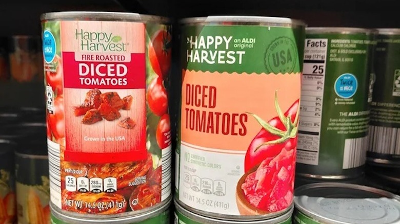 Cans of diced tomatoes
