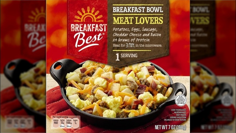 A Breakfast Best Meat Lovers Breakfast Bowl package.