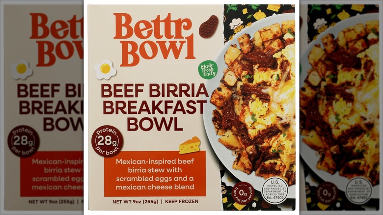 A Bettr Bowl Beef Birria Breakfast Bowl package.