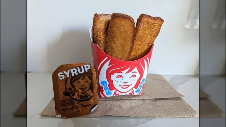 Wendy's French Toast Sticks with side of syrup