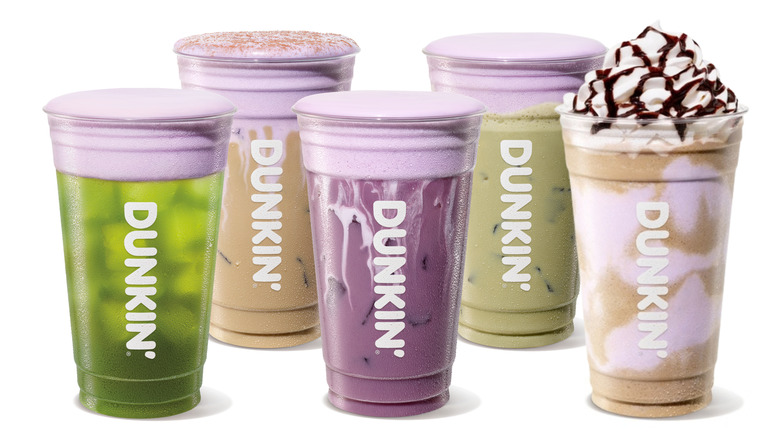 Purple Marshmallow Cold Foam lineup from Dunkin'.
