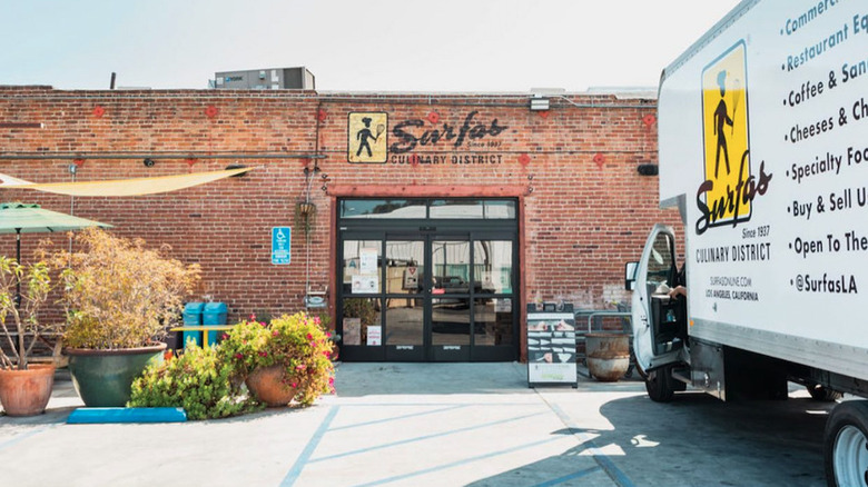 Surfas Culinary District exterior wall and truck