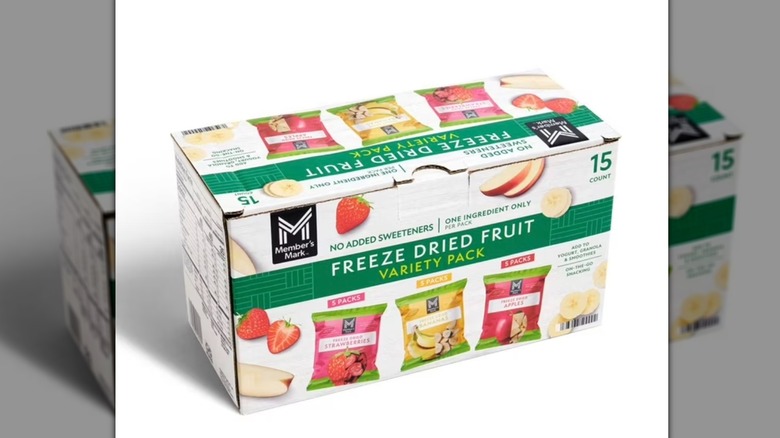 Variety pack box of Member's Mark Freeze Dried Fruit