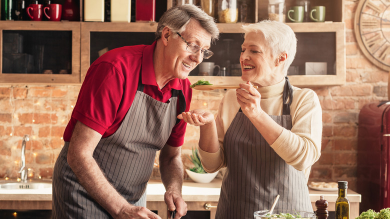 Senior couple in the kitchen