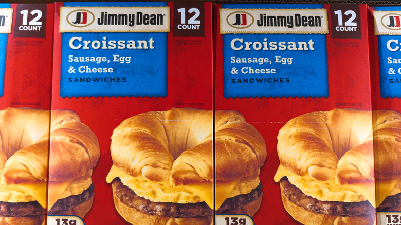 Boxes of Jimmy Dean Croissant Sausage, Egg & Cheese Sandwiches