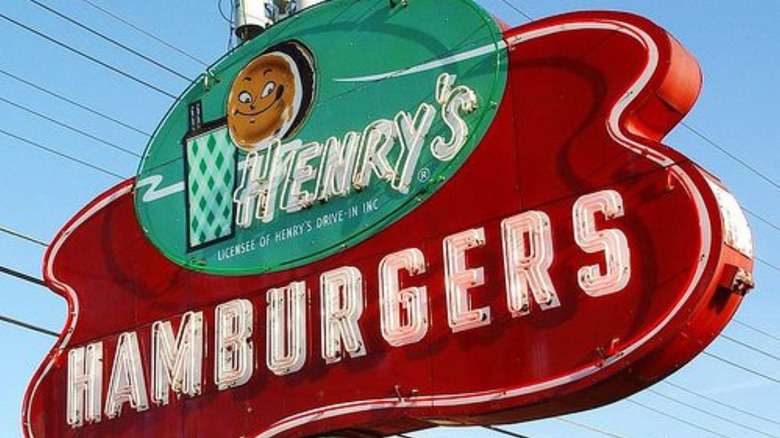 Henry's Hamburgers sign