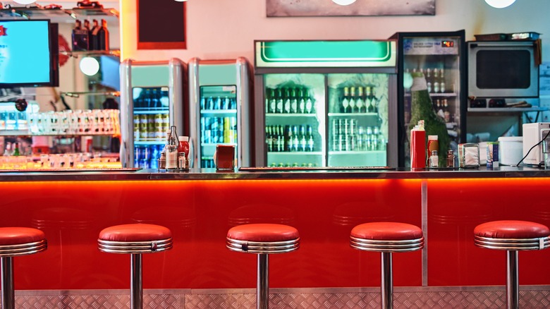 interior of vintage diner