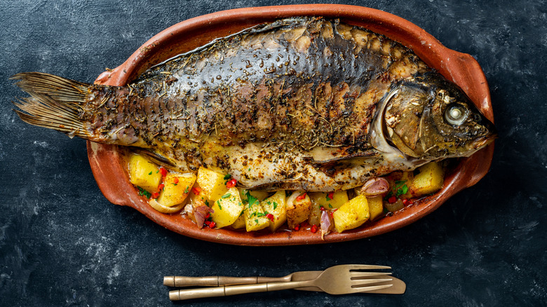 Baked carp