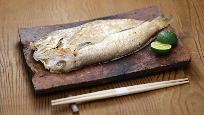 Japanese style grilled white tilefish