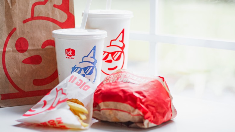 Jack in the Box meal featuring the clown head mascot