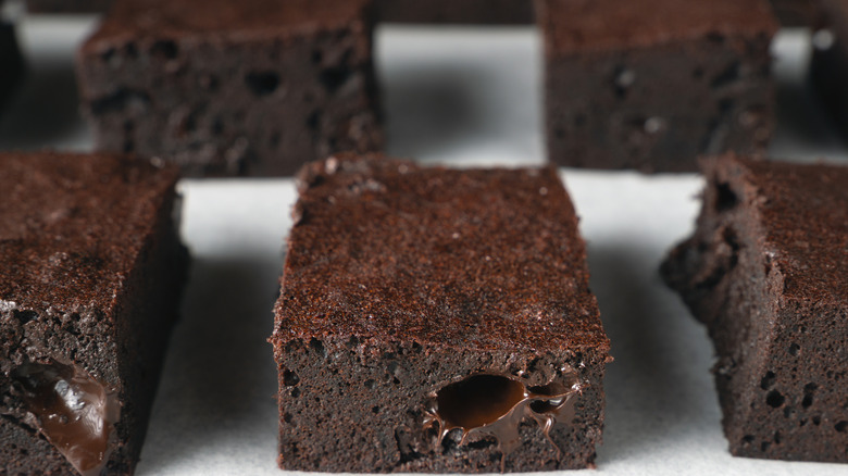 A close up of some brownies