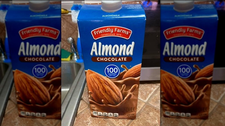 Carton of Friendly Farms Chocolate Almond Milk