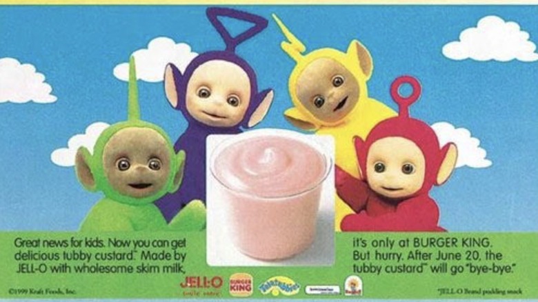 Promotional ad for Burger King's Teletubbies-themed tubby custard